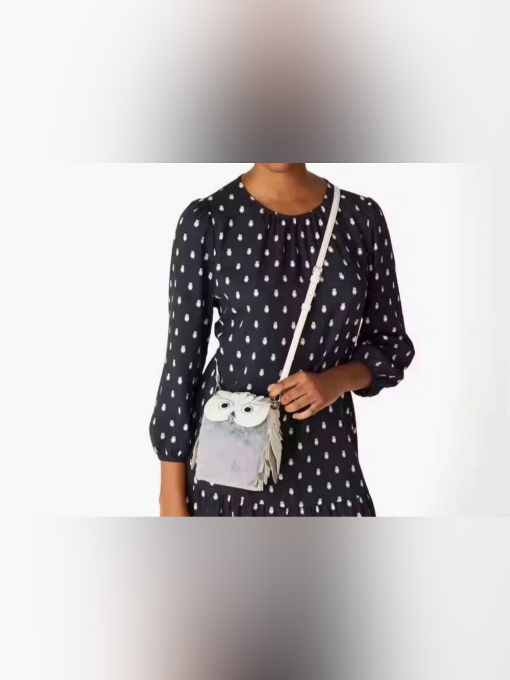 Kate Spade Hoot Gray 3D Owl Crossbody Bag & Dustbag  KE579 Limited Edition NWT - Picture 4 of 7